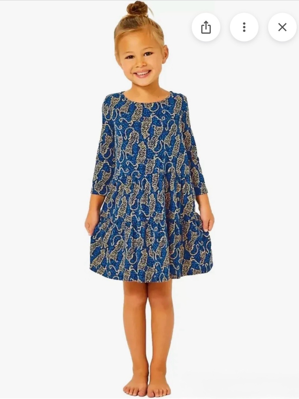 Lilly Pulitzer Navy and Cream Leopard-Print Mini Dress
